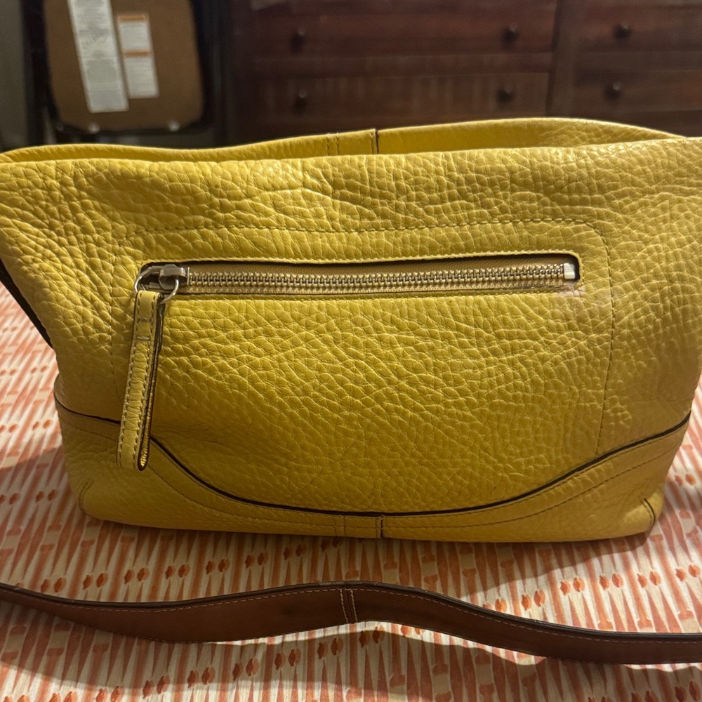 Coach yellow crossbody leather